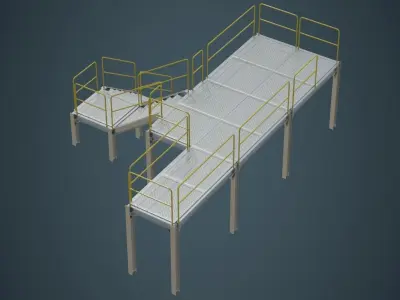 Industrial Platform 1A Low-poly 3D model