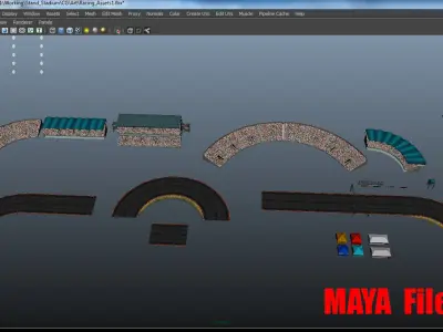 Car Racing track Low-poly 3D model