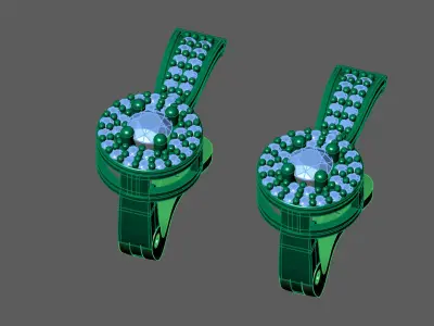 Women Earrings 3DM STL Womens Earring Renders 3D print models   3D print model 33