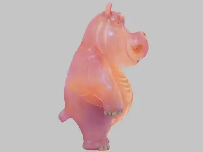 Cartoon Hippo 3D Model Low-poly 3D model