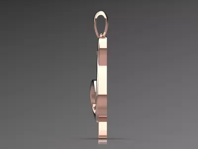 Rose Gold Pendant Letter S and Butterfly Design Model jp0203 3D print model