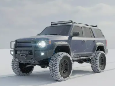 Winter Sale  Low-Poly Realistic 4x4 SUV Game-Ready Low-poly 3D model