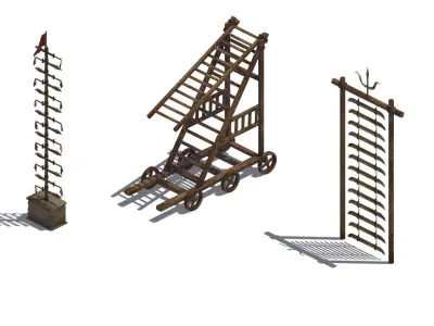 Game Siege weapons - knife ladder - ladder truck 3D model