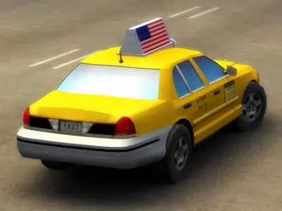 American Taxi Low-poly 3D model