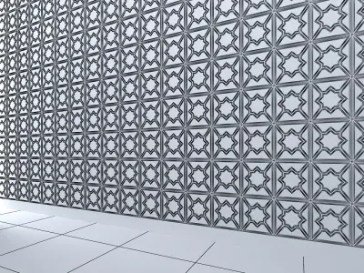3d wall panel Low-poly 3D model 4