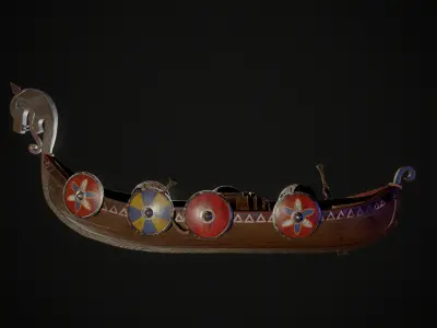 Boat Viking 3D model