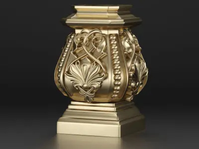 Capitals ornate gold urn 3D model