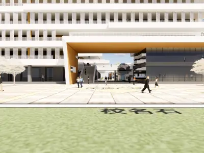 School-LAYERED GREEN 3D model