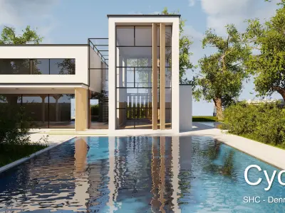 Modern villa 2021 Blender Eevee and Cycles 2 without furniture Low-poly 3D model