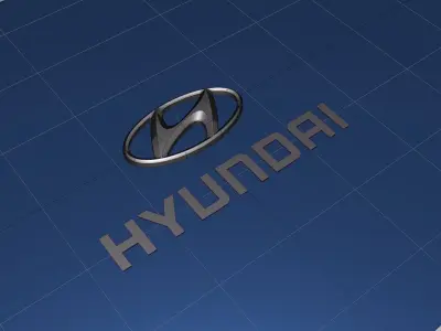 Hyundai emblem logo 3D model 3D model