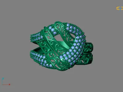 STL 3DM Women Ring Womens Ring Diamonds With Stone Model 3D print model