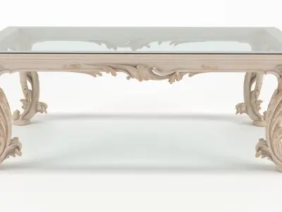 Classic Coffee Table Chelini Art 1064 - Ivory 3D model
