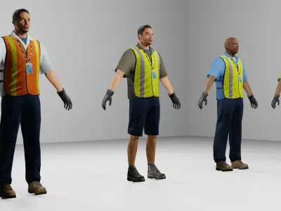 Worker Pack Low-poly 3D model Low-poly 3D model