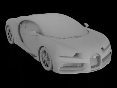 Bugatti Chiron High-Detail Supercar 3D Model  3D model