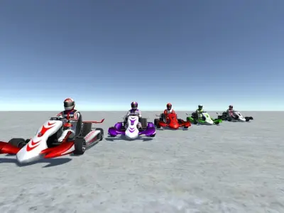 5 Low Poly Karts With Player Pack - 3 Low-poly 3D model