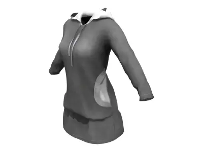 Ladies Hooded Sport Dress Low-poly 3D model