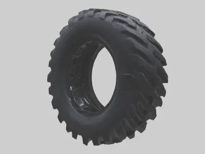 rubber tire Low-poly 3D model by your3dworld