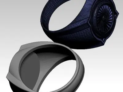 Turbine men ring Pilot Motor Engine Avitor   3D print model