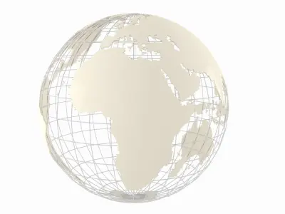 Globe News Skeleton Ash White Color 3D model