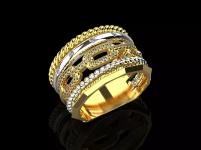 Ring with diamonds N124 3D print model