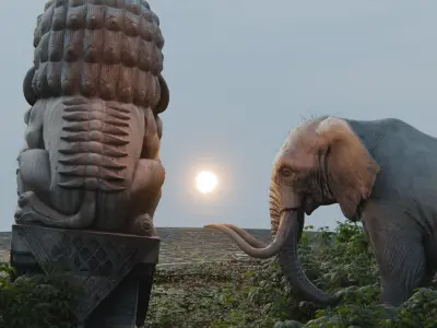 Cinematic Animated Elephant 3D model