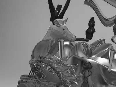 Deer and Monkey Asian Ashtray Decoration STL FILE for Print 3d 3D print model