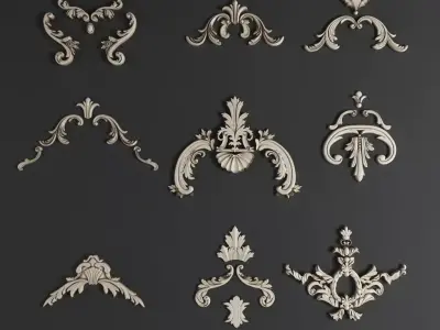 Ornament Coins Set 3D model