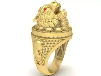 Luxury Lion Head Ring for Men  3699 3D print model