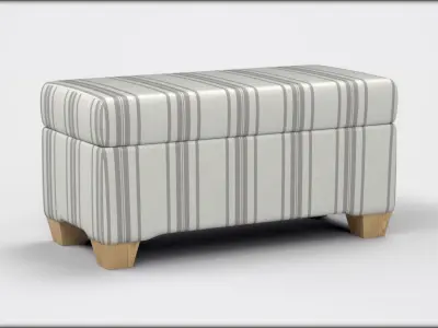 Pembroke storage bench stripe neutral Low-poly 3D model