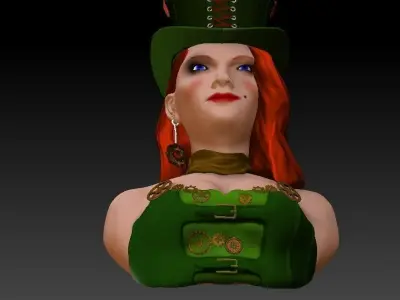 steam punk woman 3D model