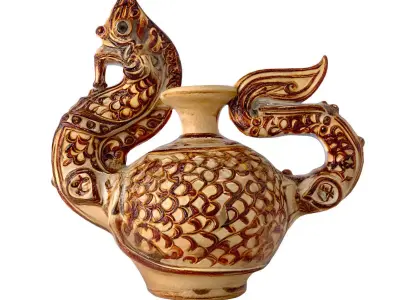 Antique Thai Dragon Motif Pot 3D model