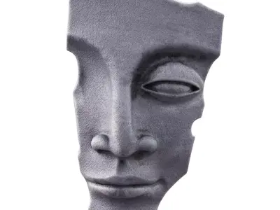Face sculpture on the wall 3D model