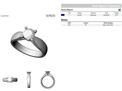 Round 0-75-CT Quarter Round Profile Shank Width 3-75mm 3D print model