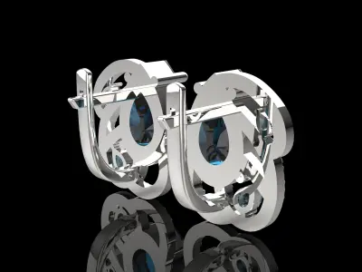 Pear shaped wavy earrings Free 3D print model