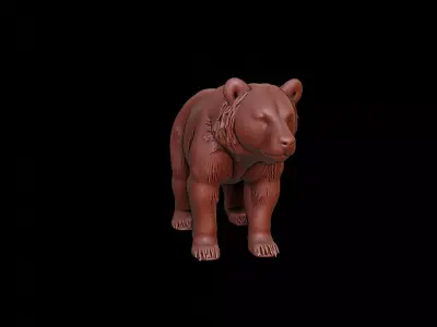 Brown Bear Animal Sculpture 3D print model buy