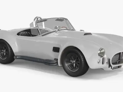 Retro Sports Car White 3D model