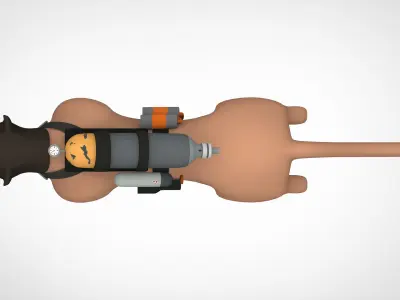 TF2 Pyro Cougar Low-poly 3D model