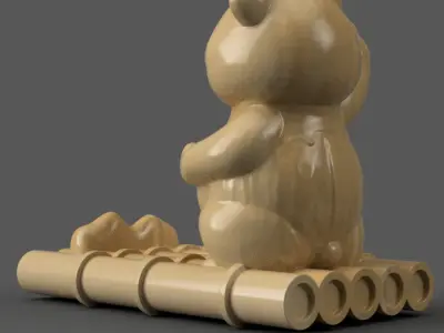 Cute smiled panda Phone Holder 3D print model