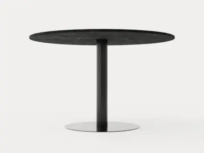 Capri Dining Table 120 Cm Around Marble Gray Black Low-poly 3D model