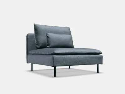 SODERHAMN 1-seater section 1 Low-poly 3D model