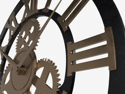 Decorative Gear Wall Clock 3D model