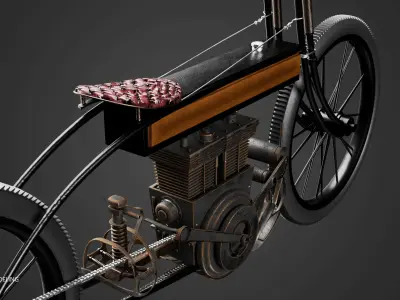 Futuristic Retro Snow Bike 3D model