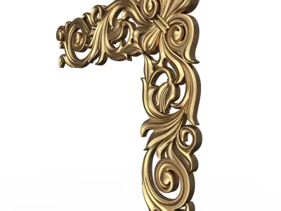 Corner Carved Plaster Molding Decoration 017 Low-poly 3D model
