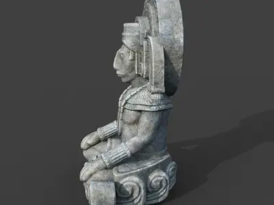 Low poly Mayan Inca Aztec Statue 220503 Low-poly 3D model