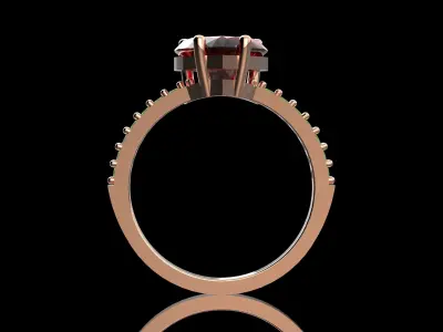  Fashion Heart Ring With Brilliants 3D Print Model 3D print model
