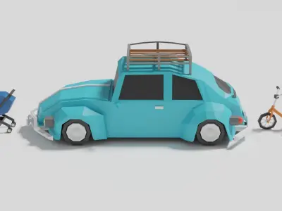 Simple Picnic Pack Low-poly 3D model