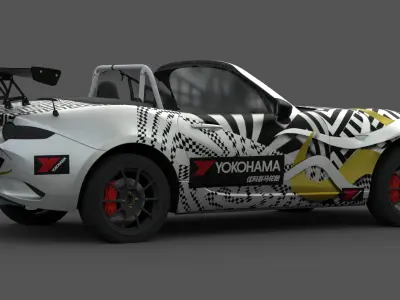 Mazda MX-5 Miata 3D Model Realistic  Game Ready Roadster Low-poly 3D model