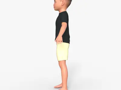 Realistic 3D Boy Child Character Rigged 3D model purchase