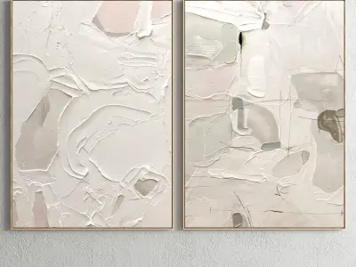 Plaster Two Photo Frame E-22 Low-poly 3D model
