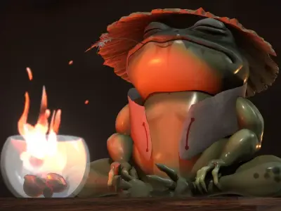 Meditation frog from Japan  3D model